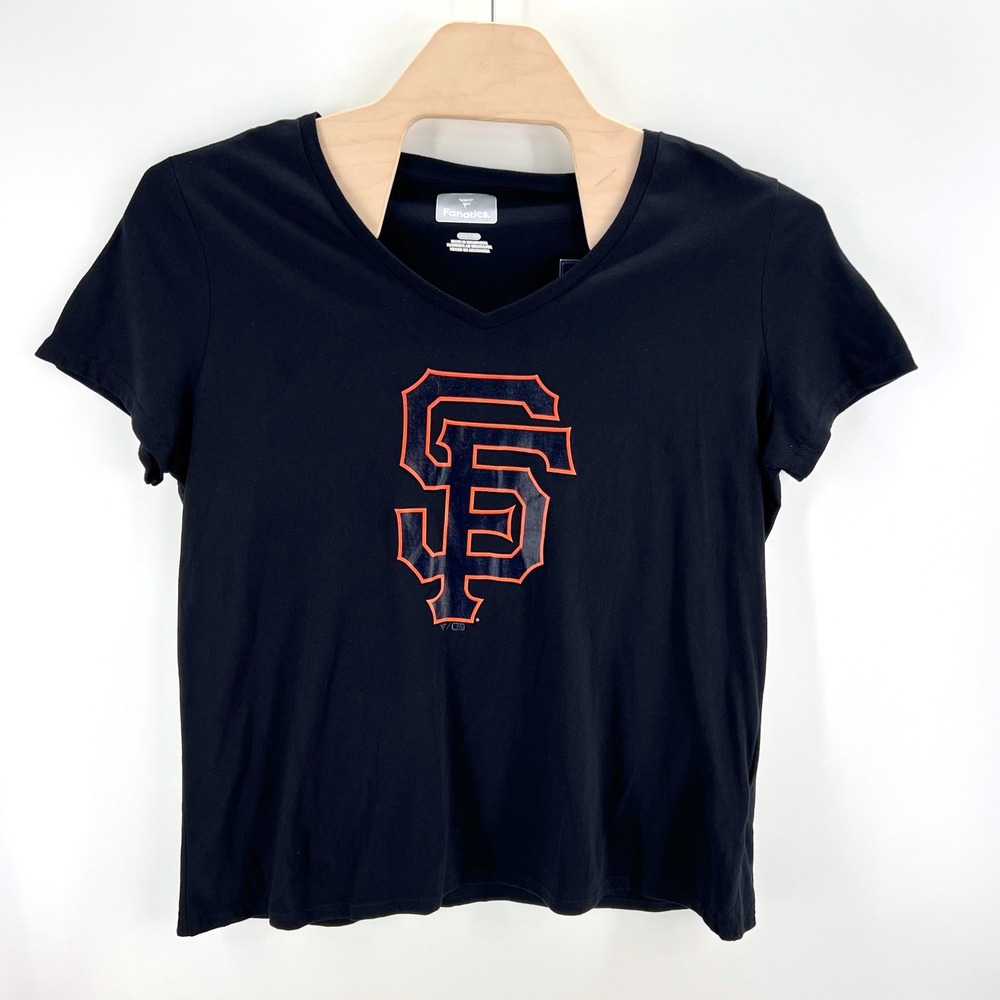 Fanatics San Francisco Giants MLB V-Neck T-Shirt 2XL Cotton Black Gameday Sporty